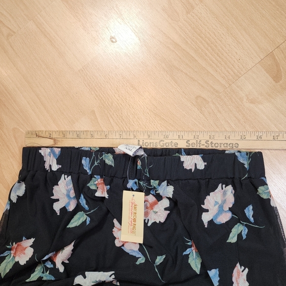 NWT American Rag Black Floral Pull On Stretch Mesh Tiered Maxi Skirt Size XXL - Picture 8 of 13